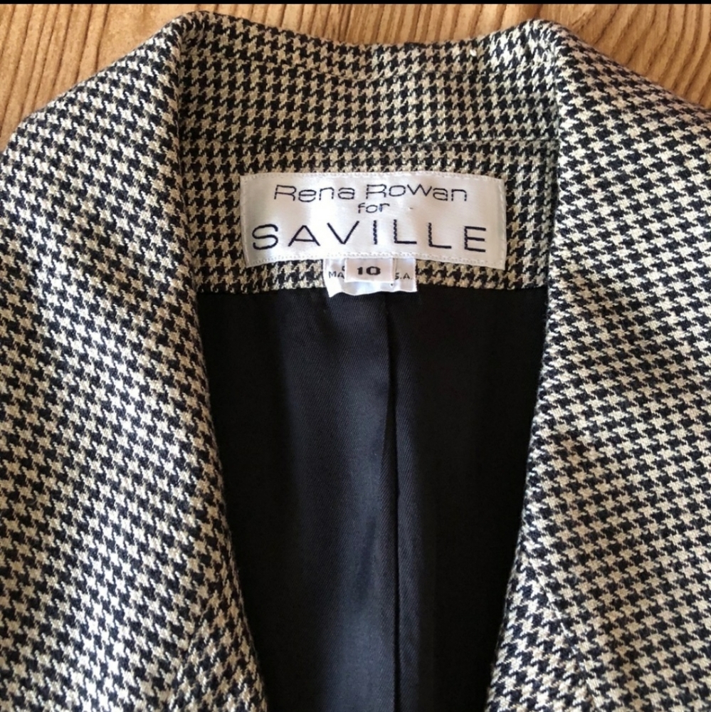 Saville houndstooth blazer sz 10 - Picture 2 of 3
